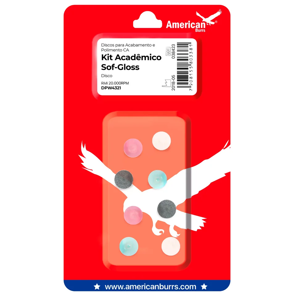 Kit Acadêmico de Discos para Acabamento e Polimento CA: Sof-Gloss DPW4321
