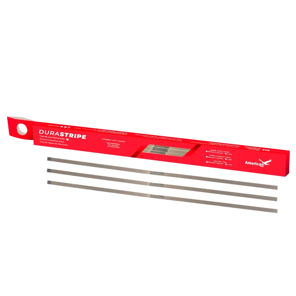 Tira de Lixa Diamantada: Durastripe Monoface Fina 2,5mm, código DURASTRIPEF2