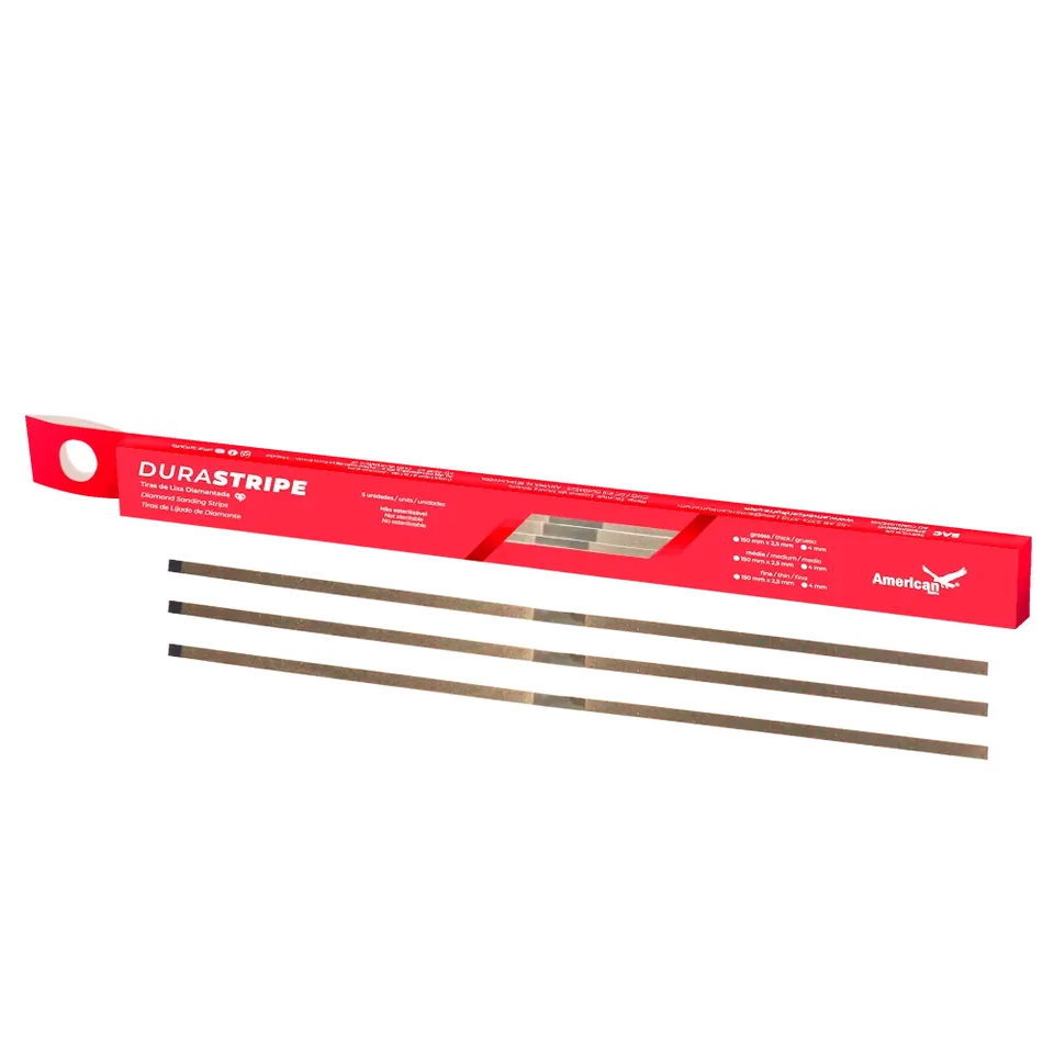 Tira de Lixa Diamantada: Durastripe Monoface Média 2,5mm, código DURASTRIPEM2